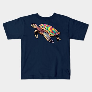 Tie Dye Sea Turtle Kids T-Shirt